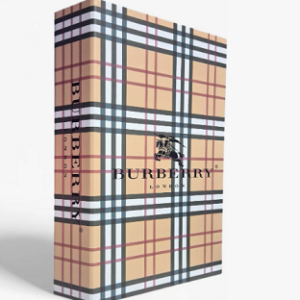 caixa livro fake burberry